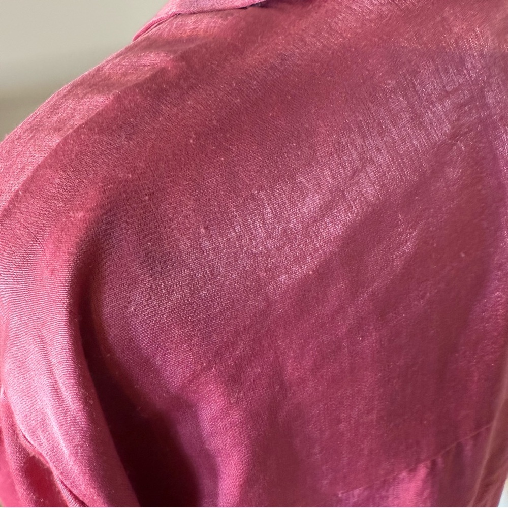LAUNDRY BY SHELLI SEGAL New Pink Flowy Blouse Button Down Satin Plus Size 22W - Picture 13 of 15